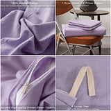 Janlive Washed Cotton Duvet Cover Full Ultra Soft 100% Cotton Solid Color Lavender Purple Duvet Cover Set with Zipper Closure -3 Pieces Purple Full Janlive