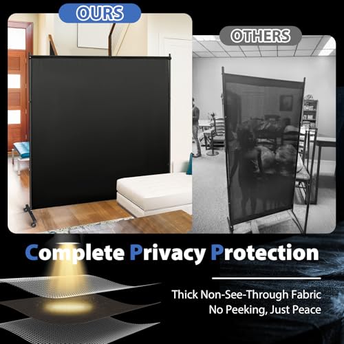 Room Divider, 73x75inch Large Single Panel Privacy Screen with Wheels,Thickened Fabric,Portable Partition Wall for Room Separation,Freestanding Room Separator for Indoor Office,Bedroom,Outdoor Patio XGMDD
