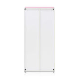 Furinno LUDER Book Shelf, 7-Cube Bookshelf, Bookcase, 9.4 x 19.5 x 41.7, for Living Room, Bedroom, Home Office, White/Pink Furinno
