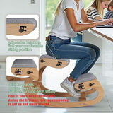 TinyHaven Ergonomic Kneeling Chair with Wooden Frame - Adjustable Height Office Chair with Soft Padding for Back Pain Relief, Posture Correcting Home & Office Desk Chair Wood TinyHaven