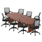GOF 6FT, 8FT, 10FT Conference Table & Chairs (G10900B) Set, Dark Cherry, Espresso, Artisan Grey, Mahogany, Walnut (10FT with 8 Chairs, Dark Cherry) GOF