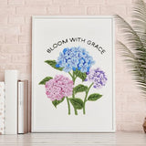 Nuberlic Hydrangea Embroidery Kits for Beginner Adults Cross Stitch Kit with Stamped Pattern Include Cloth Hoops Threads Needles