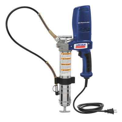 Lincoln AC2440 120 Volt Corded Electric Grease Gun with 2-Speed Transmission, Variable-Speed Trigger, 3.6 oz (L) / 10.5 oz (H), 30 Inch Flex Hose, Safety Relief Valve, Bulk Fill or Grease Cartridge