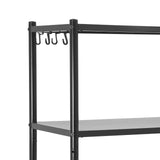 AHULIN 5 Tiers Adjustable Kitchen Storage Rack with Wheels,Freestanding 62In Shelving Storage Rack for Garages, Kitchens, Living Rooms(Black) AHULIN