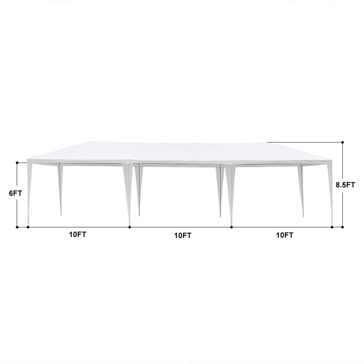 Party Tent 10 x 30' for Parties Heavy Duty Outdoor Wedding Tent White Large Patio Gazebo Carport Canopy Shade, 7-Sided Tents Removable Walls, Perfect for Birthday,Graduation,BBQ susici