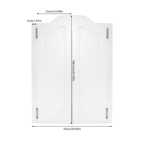 Swinging Doors Cafe Doors, Cafe Saloon Doors, Interior Wood Door Swing Door with Metal Hinges, Bar Saloon Swinging Doors for Kitchen Stairs Bedroom Entrance Partition (White A, 29.92x41.93in) Pinelicorn