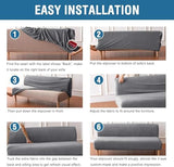 Armless Sofa Card Seat Cover 110-130cm Futon Cover Stretch Protector Slipcovers 2-Seater Settee Loveseat Couch Bed Covers with Elastic Bottom Suitable for Hotels, Bars(#1,Single-Sided seat) Generic