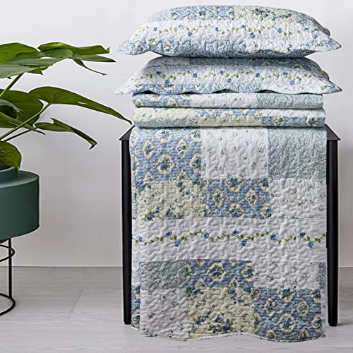 7- Pcs Bed Spread Set- California King -Brea-Printed Quilted Wrinkle-Free Microfiber Includes 3-Pcs Coverlets Set and 4-Pcs Sheet Set sheetsnthings