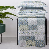 7- Pcs Bed Spread Set- California King -Brea-Printed Quilted Wrinkle-Free Microfiber Includes 3-Pcs Coverlets Set and 4-Pcs Sheet Set sheetsnthings