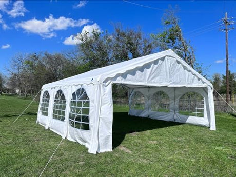 Delta 20'x20' Budget PE Tents Including 2 Free Bags for Parties, Outdoor Canopy Carpas para Fiestas, Wedding Party Tent with Waterproof Top & Removable Sidewalls for Patio Outdoor Events(B Model) DELTA
