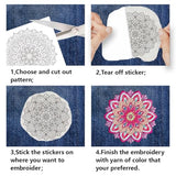 BENECREAT 4 Sheets 12 Pcs Mandala Water Soluble Embroidery Pattern, Stick and Stitch Embroidery Paper Designs, Embroidery Starter Kit for DIY Craft, Sewing Embroidery