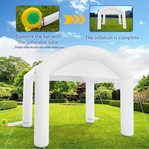 Heipigo 13'x10' Canopy Tent for Parties, Easy Outdoor Sun Shade, Large Inflatable Pop Up Tent, Foldable,for Events Carnival Catering Backyard Wedding Carpas para Patio-White (Without Blower Heipigo