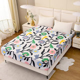 NATURETY Bedding Fitted Sheet with Deep Pocket,Cute Colorful Pattern Printed Fabric Bed Sheets for Single Bed (Floral, Twin) NATURETY