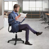 YSSOA Office Ergonomic Mesh Computer Chair with Wheels & Arms, Black, Lumbar Support YSSOA