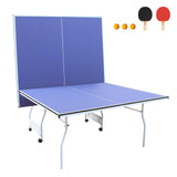 SculPong 9FT Table Tennis Table, Foldable Ping Pong Table Set for Indoor Games, Portable Table Tennis Table with Net, 2 Table Tennis Paddles and 3 Balls SculPong