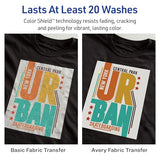 Avery Printable Heat Transfer Paper for Dark Fabrics, 8.5" x 11", Inkjet Printer Compatible, 5 Sheets of Iron On Transfer Paper, Great for Custom Shirts, Uniforms, Gifts, and More (3279) AVERY