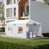 FDW Party Tent 10'x20' Outdoor Canopy Party Wedding Tent Garden Gazebo Pavilion Cater Events -4 Removable Sidewalls,White FDW