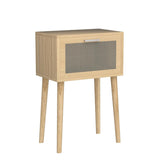 LAATOOREE Bedside Table Set of 2, Boho End Table with Solid Wood Feet for Bedroom and Living Room LAATOOREE