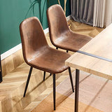 Ganooly Rustic 5 Piece Dining Room Table Set for 4 People, 55 Inch Rectangle Kitchen Dining Table with Wood Tabletop and Metal Frame & 4 Fabric Chairs Set, Suitable for Small Space Ganooly