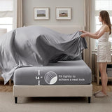Bedsure Queen Comforter Set Grey - Bed in a Bag Queen Size Bedding 7 Pieces, GentleSoft™ Pintuck Bed Set Gift for Family, Pinch Pleat All Season Comforter with Sheets, Pillowcases & Shams Bedsure