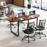 Giantex 71" Conference Table, Large Oval Meeting Table with Cable Management Grommet, Sturdy Metal Legs, Industrial Business Training Seminar Desk for Office Conference Room Boardroom Giantex