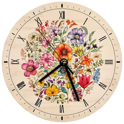 US Stock 20pcs Wooden Wall Clock 11.8 inch Sublimation Round Wall Clock Blanks Wood Clocks for Living Room DIY Sublimation Heat Press Printing