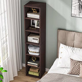 Tribesigns 70.9 Inch Rustic Narrow Corner Bookcase with 6 Tier Storage Shelves Tribesigns