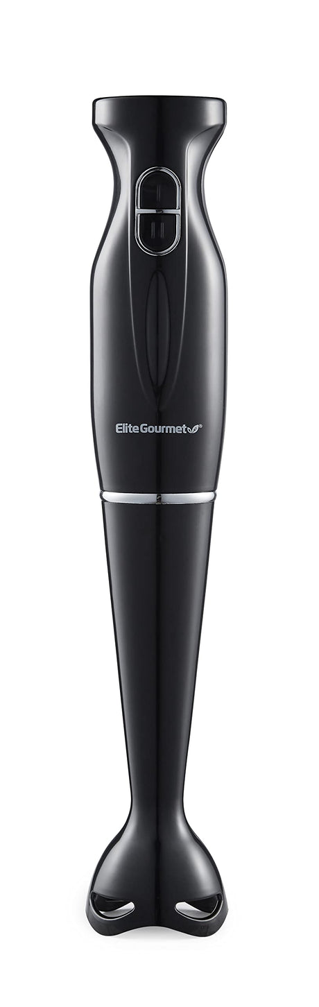 Elite Gourmet EHB3201 Immersion Hand Blender 300 Watts 2 Speed Mixing with Detachable Blades, Detachable Wand Stick Mixer, Smoothies, Baby Food, Soup, Charcoal Black Elite Gourmet