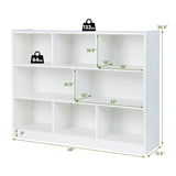 Giantex 8 Cube Bookcase, Freestanding 3-Tier Open Bookshelf, Modern Storage Display Cabinet, Wood Cube Storage Organizer for Living Room, Kid’s Room, White Giantex