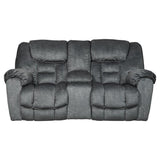 Signature Design by Ashley Capehorn Oversized Manual Pull Tab Reclining Loveseat with Center Console, Dark Gray Signature Design by Ashley