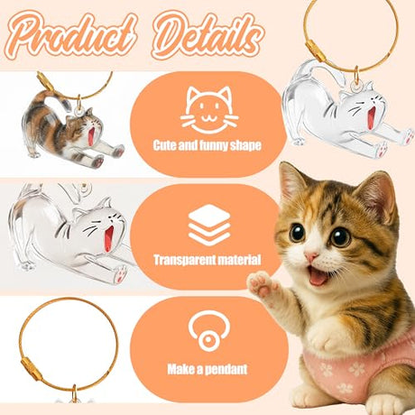 OGNWFUNK 2Pcs Cat Hair Keepsake Bottles, Pet Hair Keychain for Collecting Hair, Furever Gift for Pet Lovers, Cat Keychain Memory Keepsake OGNWFUNK