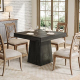 Tribesigns Square Dining Table for 4, 31.5-Inch Small Kitchen Table with Sturdy Pedestal Base, Farmhouse Dinner Table for Dining Room, Living Room, Kitchen (Gray) Tribesigns