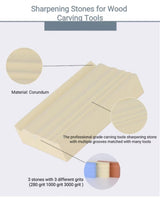 RYFCRRZ Sharpening Stones for Wood Carving Tools - Whetstones Wood Carvers Sharpener -Gouge Sharpening Stone 280 & 1000 & 3000 Grit RYFCRRZ