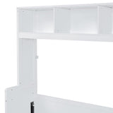 Ball & Cast Queen Size Murphy Bed Wall Chest with Closet and Storage Drawers,Wood Hideaway Platform Bedframe can be Folded,Easy Assembly,for Kids Bedroom,Student Dorms,White Ball & Cast