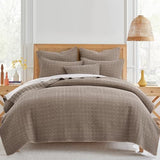 Levtex Home Mills Waffle King/Cal King Quilt Set (106x92in) with 2 Pillow Shams (36x20in) - Cocoa - Cotton Waffle King Size Quilt Bedding Set - Lightweight, Soft, Pre-Washed Levtex Home