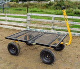 Gorilla Carts GOR1400-COM Steel Utility Cart, Heavy-Duty Convertible 2-in-1 Handle and Removable Sides, 12 cu ft, 1400 lb Capacity, Black Gorilla Carts