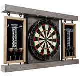 Seller123 Prescott Collection 40'' Dartboard Cabinet Set, Steel Tip Darts, Gray Seller123