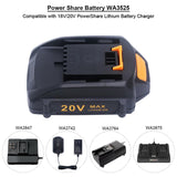 Biswaye WA3525 4.0 Ah 20V Replacement Battery, Compatible with WA3520 WA3575 WA3578 Battery for 20V and 40V[2x20V] Lithium PowerShare Cordless Tools WG163 WG170 WG154 WG261 WG545 WG779 WG183 (2-Pack) Biswaye