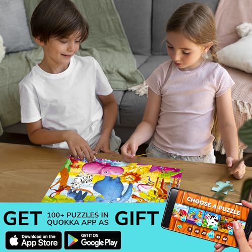 QUOKKA Puzzles for Toddlers 3-5 - 4 x 30 Pieces Puzzles for Kids Ages 2-4 - Animal Learning Jigsaw Puzzles for Kids 4-6 Years Old - Educational Toys for Boy and Girl QUOKKA