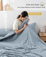 Double Quilt 100% Cotton Summer Duvet Hypoallergenic Single Double Duvet to Keep Skin Cool Soft and Lightweight Thin Cotton Quilt Machine Washable A 150x200cm Generic
