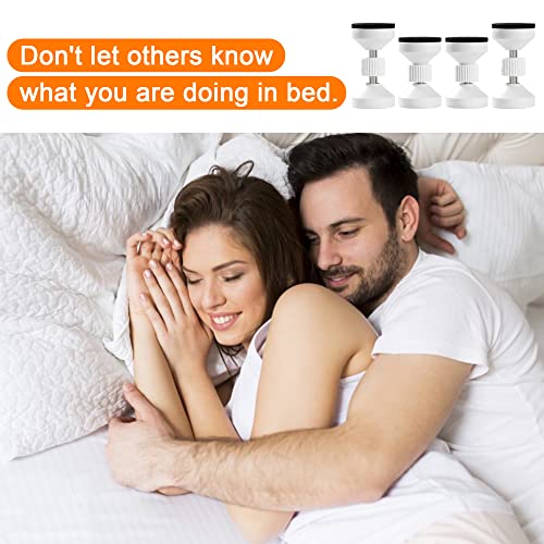 cosbur 4 Pack Adjustable Threaded Headboard Stoppers, Bed Frame Anti-Shake Tools, Headboard Bumper, Bedside Headboards Prevent Loosening Anti-Shake Fixer, Bed Accessories(1.8-2.5in)(White) cosbur