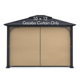 Gazebo Universal Replacement Privacy Curtain - Wonwon Privacy Panel Canopy Side Wall with Zipper for 10' x 12' Outdoor Gazebo (Khaki) Wonwon