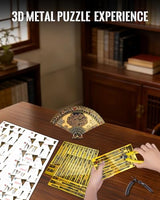 Piececool 3D Metal Puzzle for Adults Folding Fan Metal Model Kit,DIY Building Kits Birthday Christmas Day Gifts for Women 14+