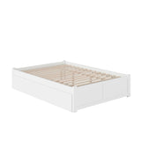 AFI Concord Queen Size Platform Bed with Footboard & Twin XL Trundle in White AFI