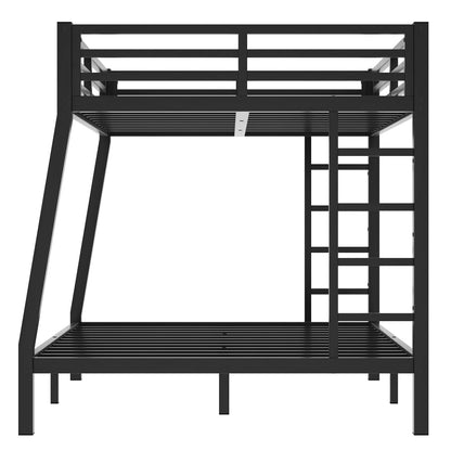 Metal Full XL Over Queen Bunk Bed for Teens and Adults,Space-Saving/Noise Reduced/No Box Spring Needed, Old SKU W1307S00020 (Black + Metal)