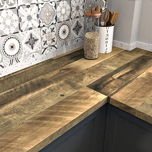 WESTICK Wood Contact Paper Removable Wood Wallpaper Peel and Stick Countertops Wooden Contact Paper Waterproof Wood Wall Paper Roll for Kitchen Walls