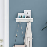 Key Holder for Wall Decorative - Mail Organizer and Key Rack with Tray for Hallway Kitchen Farmhouse Decor,Stainless Steel Key Hooks Mail Holder Wall Mounted - 6 Hooks (White) MKO