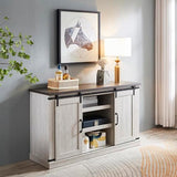FAVSH Farmhouse TV Stand for 65 inch Television Stand, Entertainment Center with Storage Cabinet and Sliding Barn Doors & Adjustable Shelves, Rustic Media Console Table for Living Room FAVSH