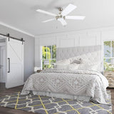 Honeywell Ceiling Fans Ventnor, 52 Inch Modern Farmhouse Indoor LED Ceiling Fan with Light, Pull Chain, Three Mounting Options, Dual Finish Blades, Reversible Motor - 50606-01 (Brushed Nickel) Honeywell