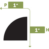 Ekena Millwork BBDFWM105-2X144 WM105-2 Quarter Round Flexible Moulding, 1"H, Unfinished Ekena Millwork